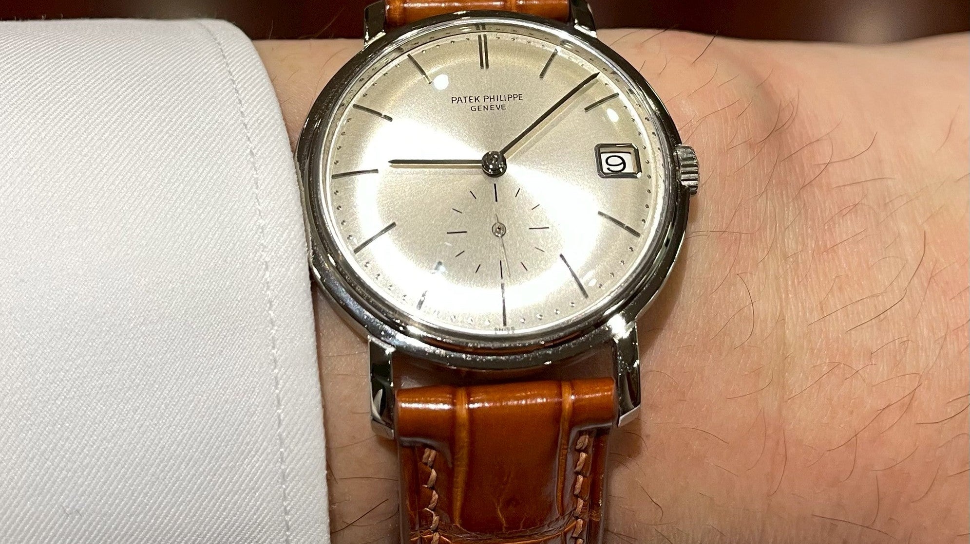 パテック・フィリップ カラトラバ用 コニャッククロコダイル革時計ベルト革オーダー