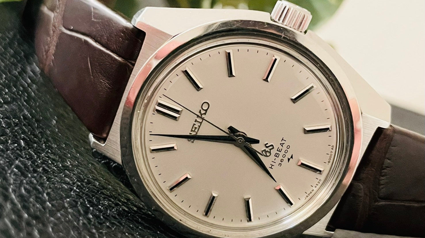 グランドセイコー 45GS用 クロコダイル革 ダークブラウン ヘリ返し仕立て時計ベルト革 腕時計バンドオーダー