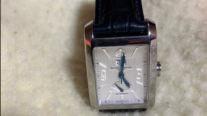 ボーム&メルシエ ハンプトンクラシック 65649用 ネイビーアリゲーター 同系色ステッチ時計ベルト革 腕時計バンドオーダー