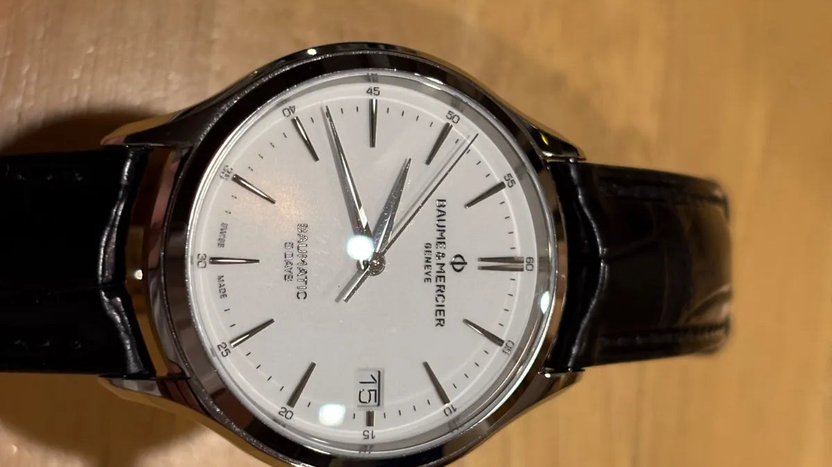 ボーム&メルシエ クリフトン ボーマティック用 ブラッククロコダイル カーブエンド時計ベルト革 腕時計バンドオーダー