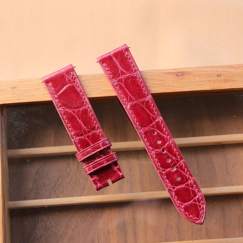 艶強い ワニ革 ボルドー