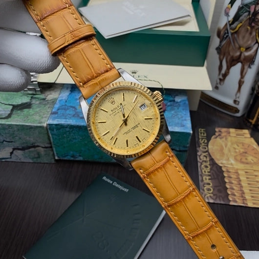 ロレックス ゴールド クロコダイル 手作り 時計バンド