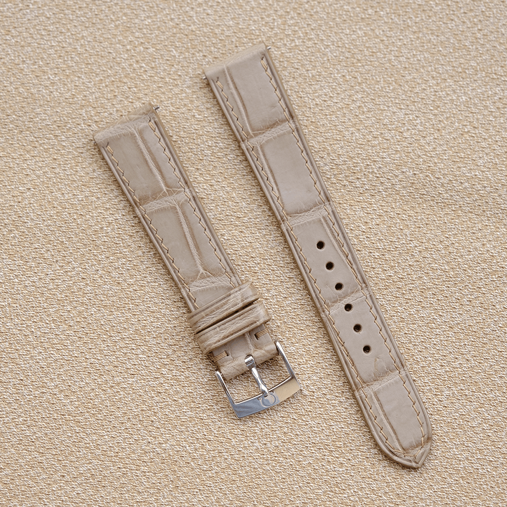 ベージュ クロコダイル 手作り 腕時計ベルト