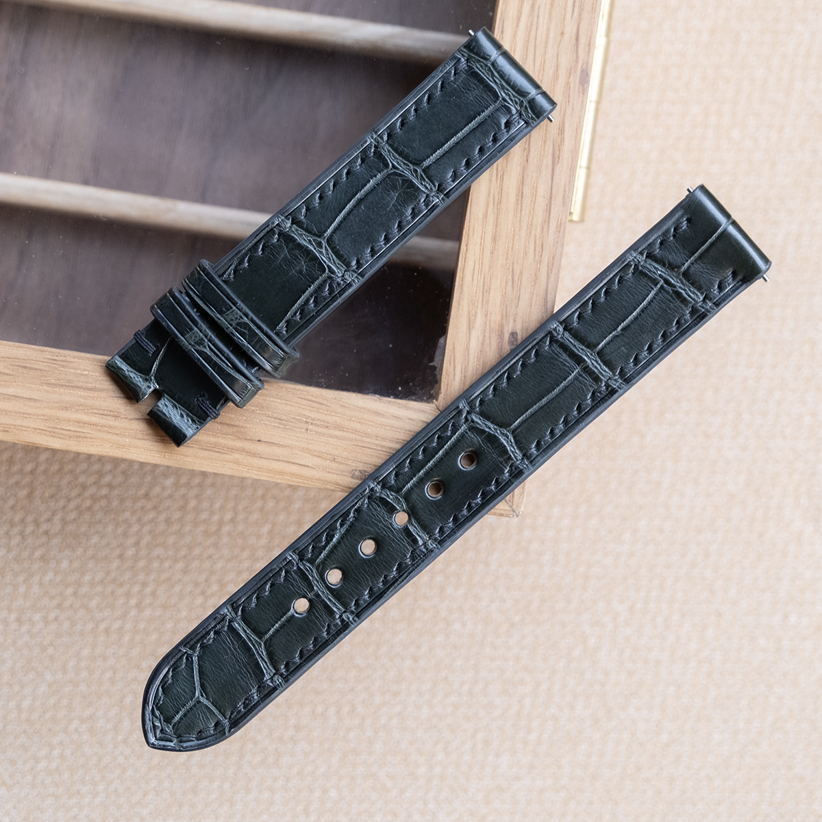 ダークフォレス クロコダイル 腕時計ベルト ハンドメイド 長さ指定