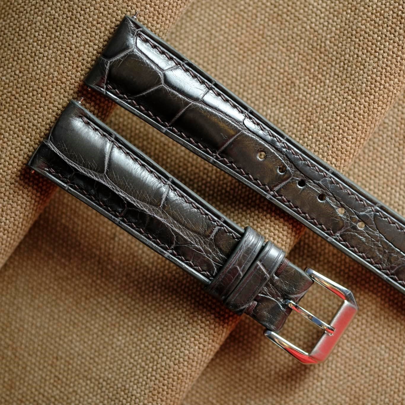 ダークグレー クロコダイル 腕時計ベルト
