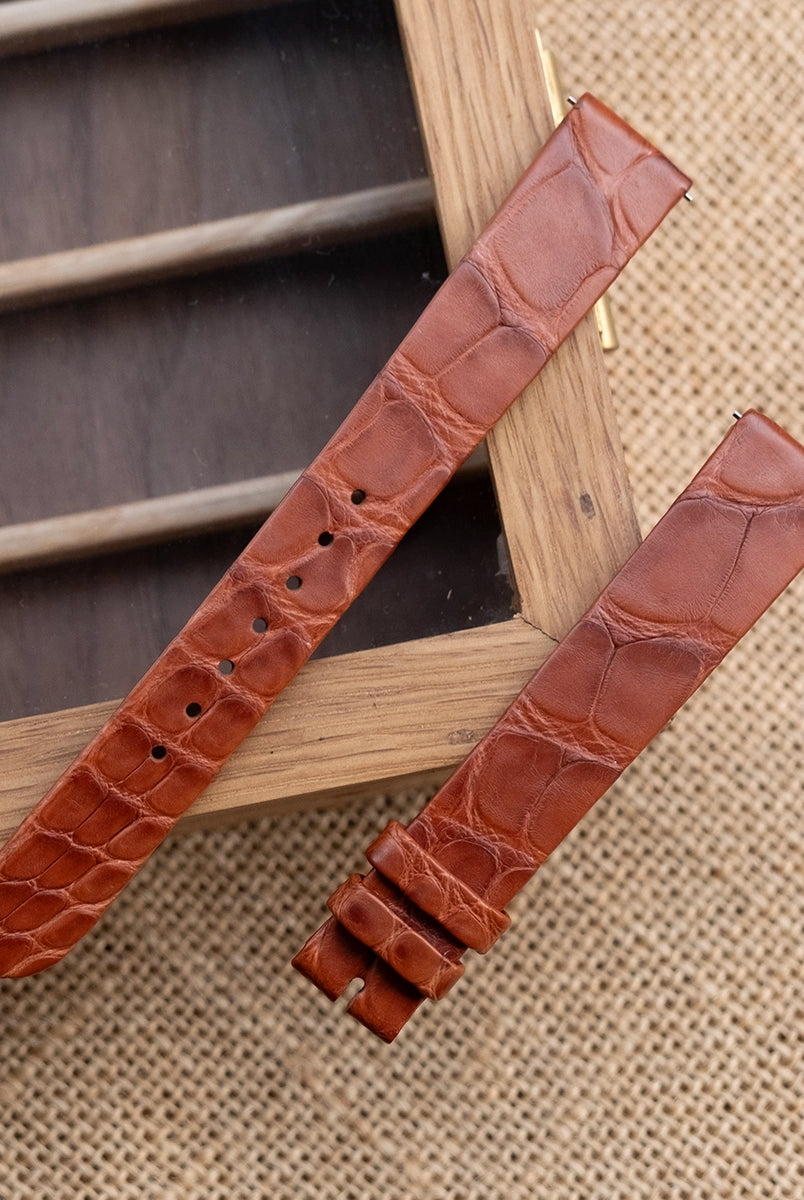 コニャク クロコダイル ヘリ返し仕立て 腕時計ベルト