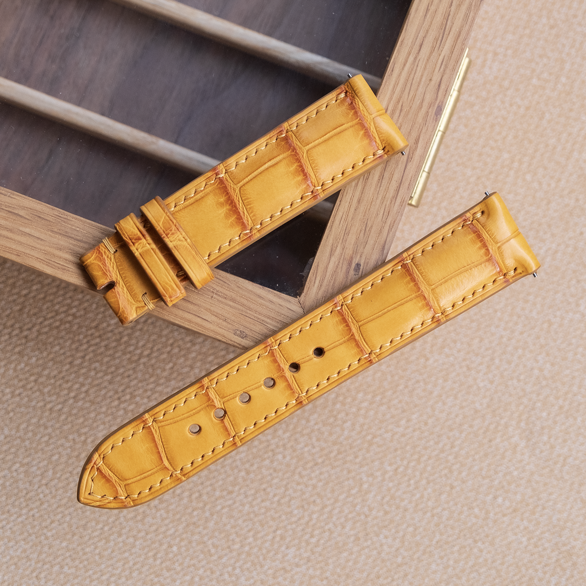ゴールド クロコダイル 腕時計ベルト