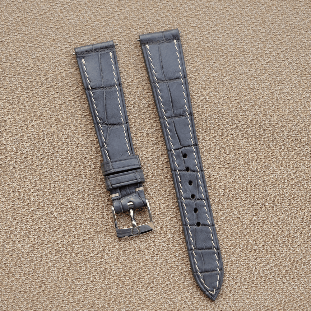 ストーングレー クロコダイル ハンドメイド 腕時計ベルト