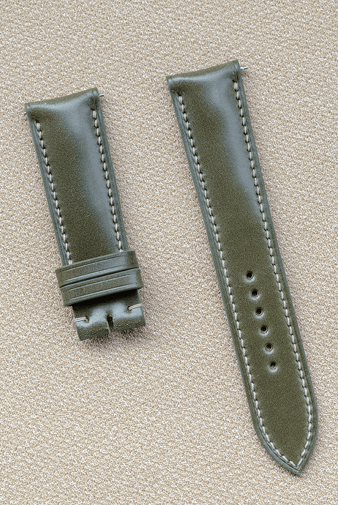 オリーブグリーン コードバン革 腕時計ベルト
