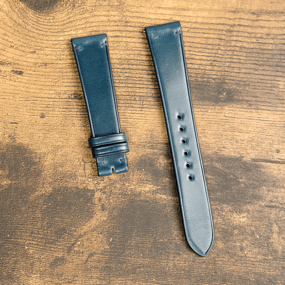 ブルー コードバン革 腕時計ベルト