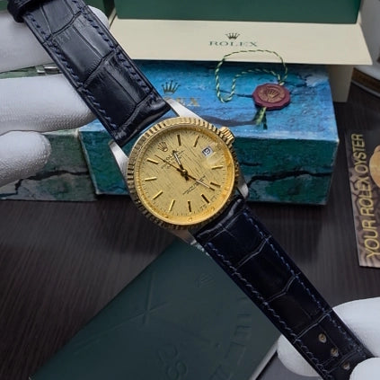 ロレックス時計ベルトネイビーアリゲーター革ベルト