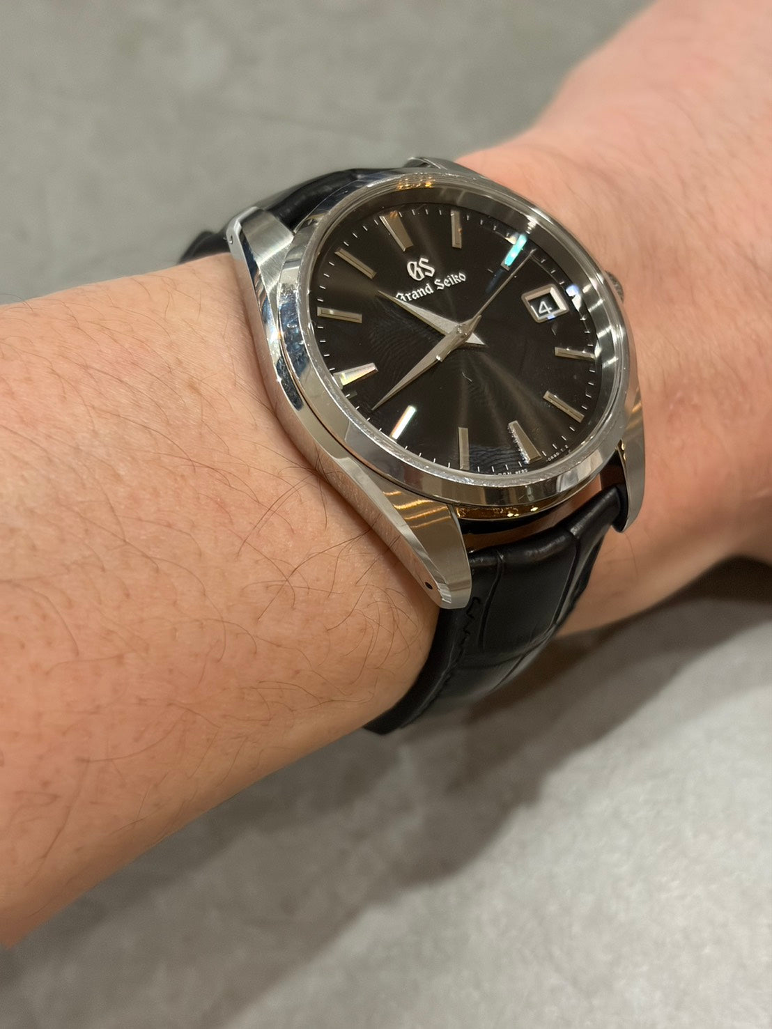 Grand Seiko Heritage Collection ブラック ワニ革 カーブエンド ストラップ お客様装着写真