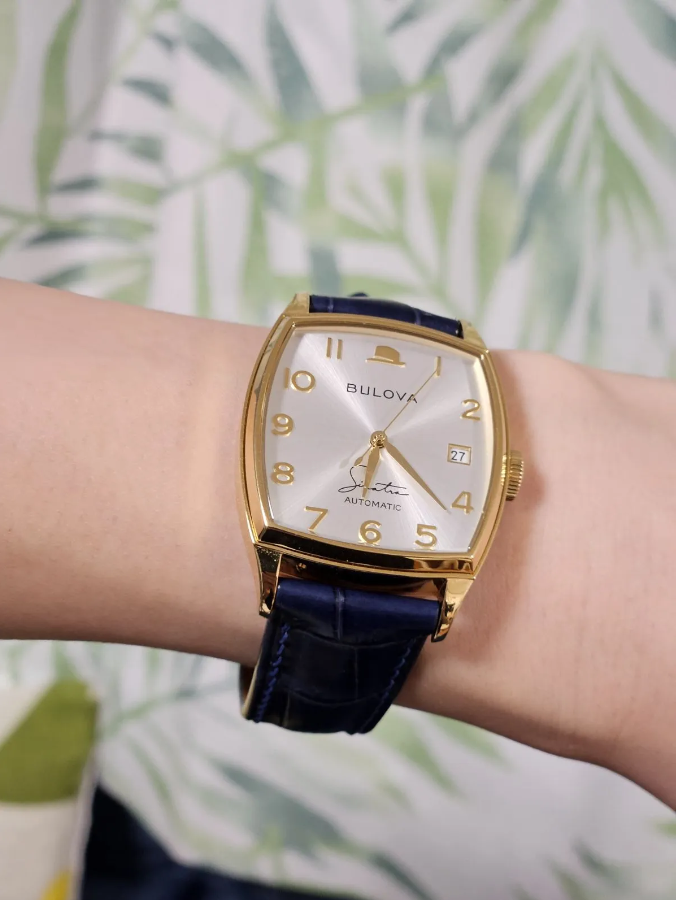 BULOVA フランクシナトラモデル用 ネイビークロコダイル時計ベルト革 腕時計バンドオーダー