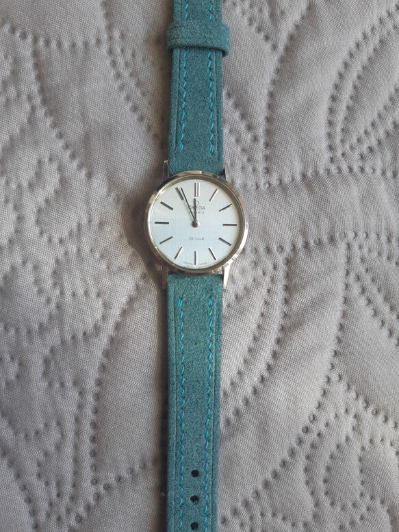 ヴィンテージウォッチ オメガ デヴィル用 Ortensiaスエード時計ベルト革 腕時計バンドオーダー