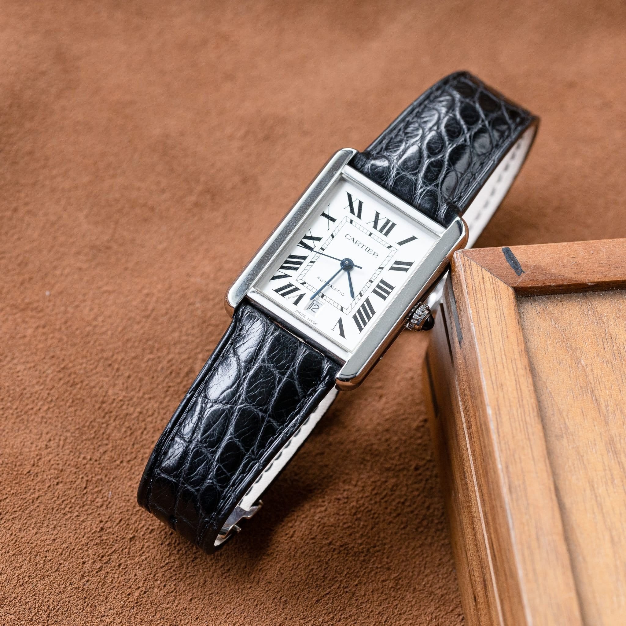 カルティエ サントス デュモン用 オーダーメイド革ベルト 折りたたみ
