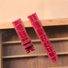 艶強い　ワニ革　ボルドー