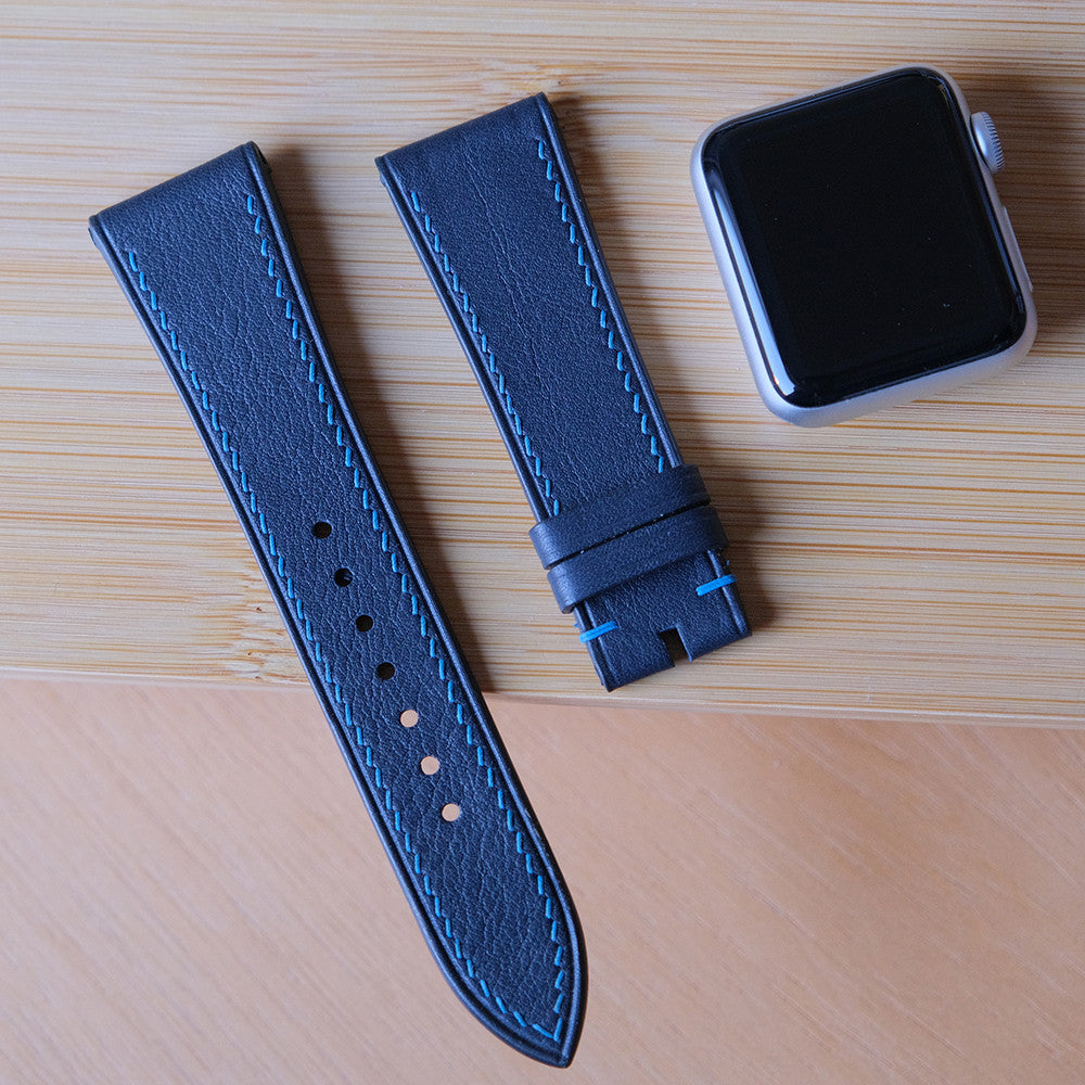 ネイビー カーフ　スイフト　腕時計ベルト　長さ調整