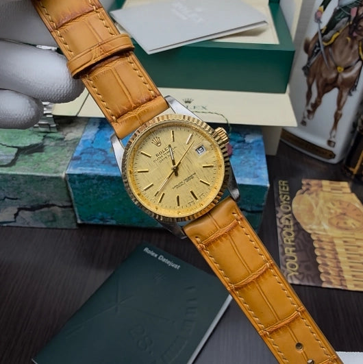 ロレックス ゴールド クロコダイル 手作り 時計バンド