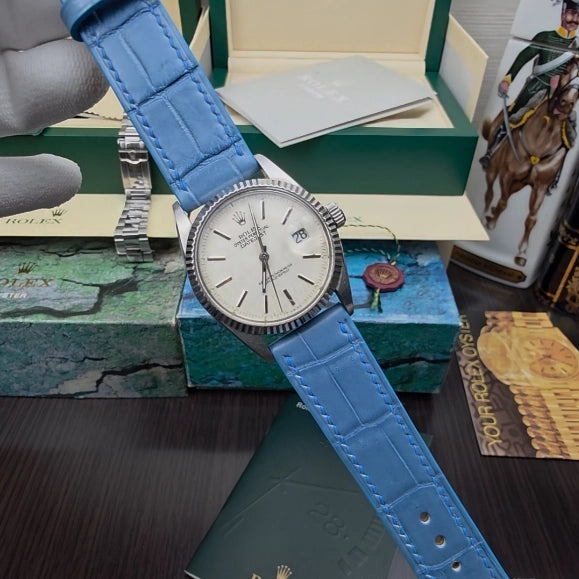 ロレックス デイトジャスト クロコダイル 手作り 腕時計ベルト