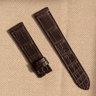 ダークブラウン クロコダイル ハンドメイド 時計ベルト