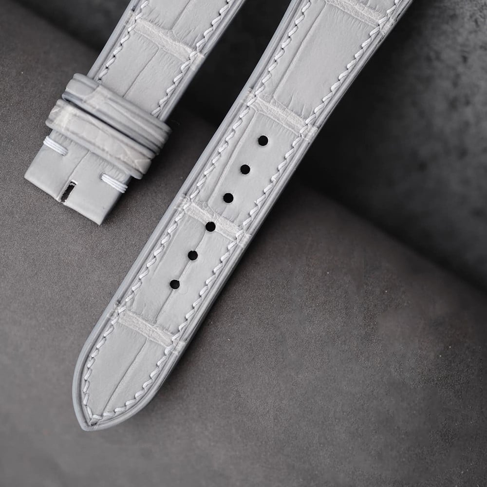 腕時計ベルト ライトグレー クロコダイル