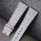 腕時計ベルト ハンドメイド ライトグレー アリゲーターワニ革