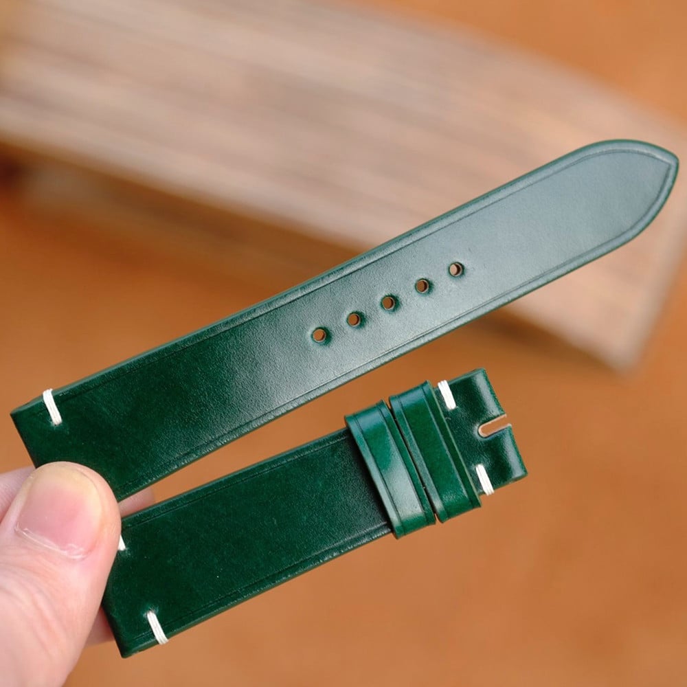 グリーン コードバン革 腕時計ベルト