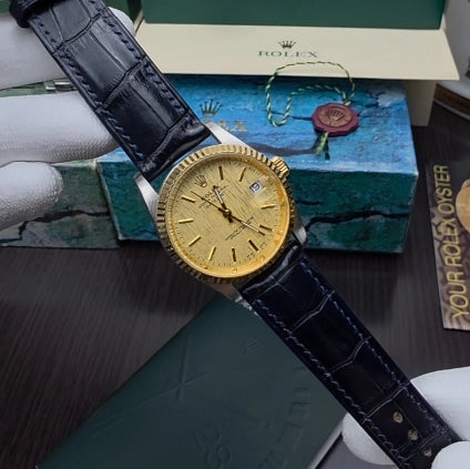 ロレックス時計ベルトネイビーアリゲーター革ベルト